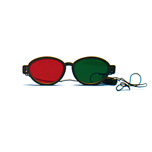 Rood-groen bril met elastiek