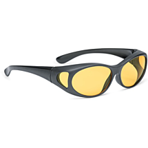 Overzetzonnebril zwart met gele nightview glazen