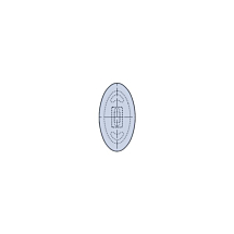 Siliconen klikpad, ovaal, dun 13mm